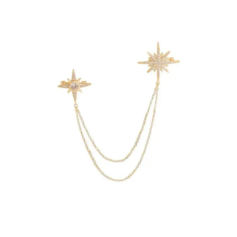 Luxury Crystal Star Brooch Pins Jewelry for Women Lady  Cute  Accessories  Enamel Pins